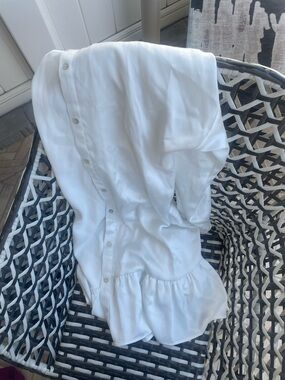 Zara White Satin Button-Up dress